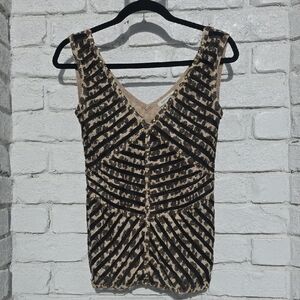 Boston Proper Black and Gold Sleeveless Top